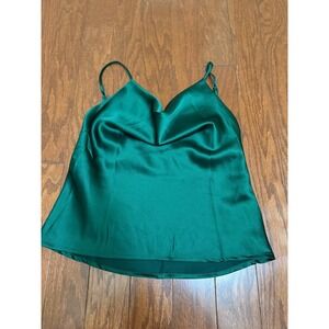 Princess Polly Emerald Green Satin Cowl Neck Cami Top Womens US 2